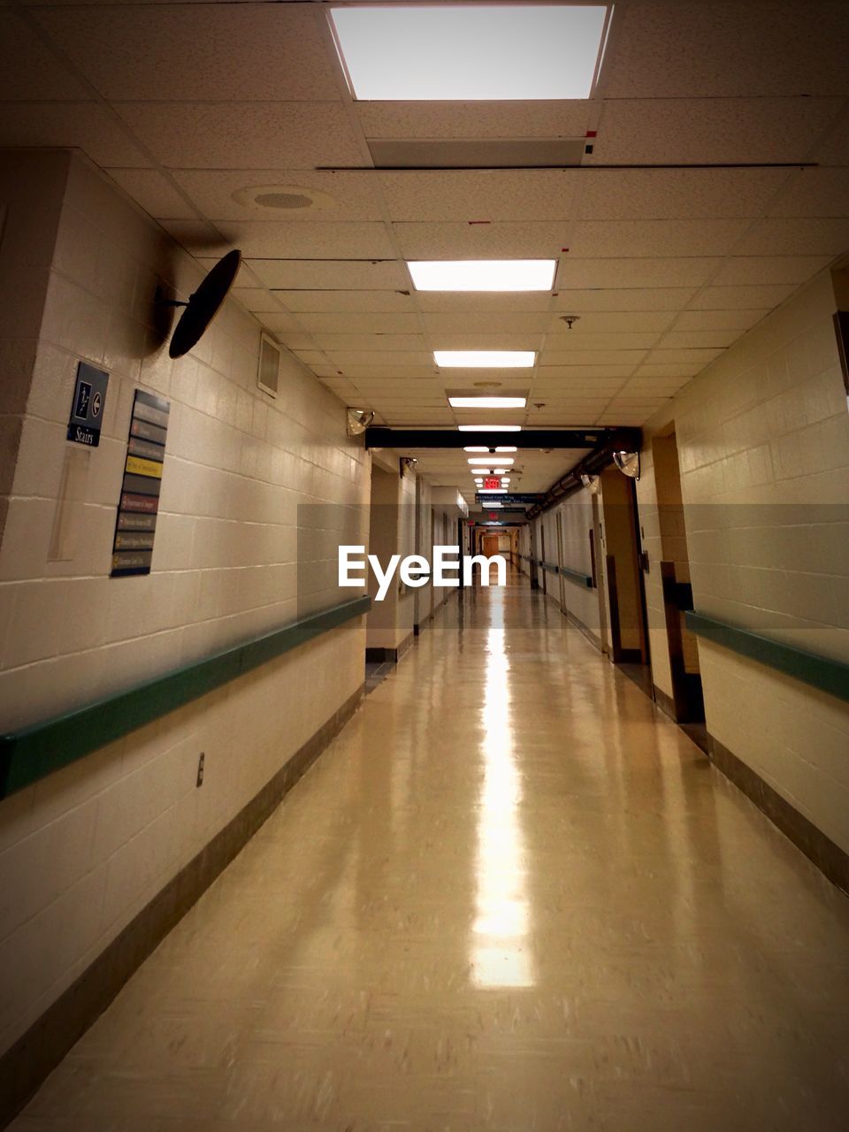 INTERIOR OF EMPTY CORRIDOR