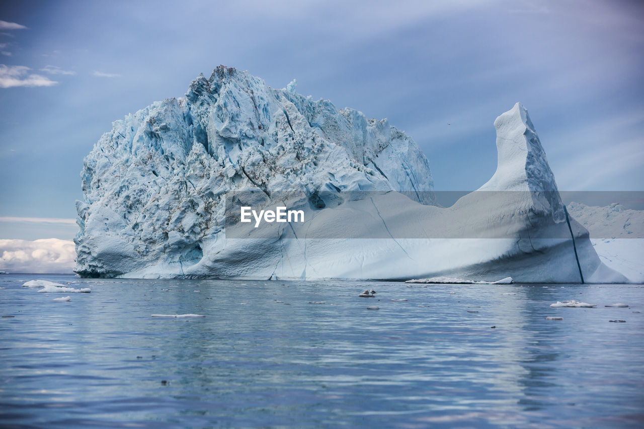 Scenic view of iceberg against sky