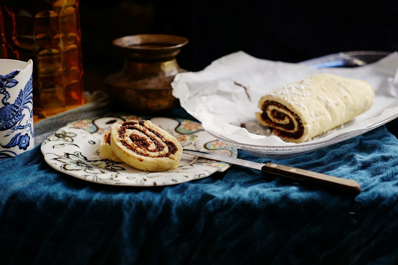 Close-up of sweet food served on table