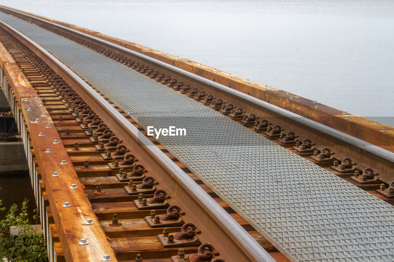 High angle view of railroad tracks 