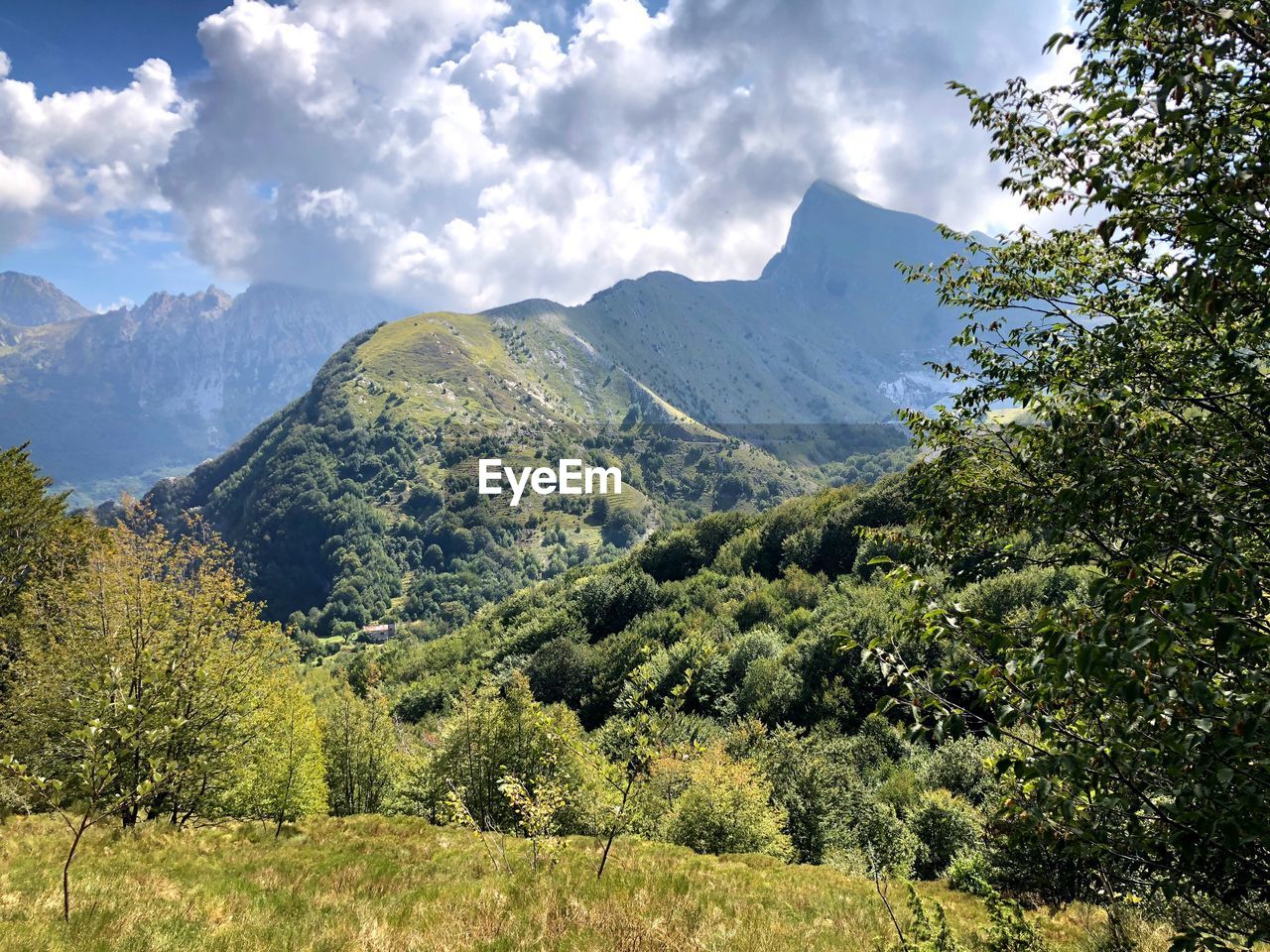 Scenic view of mountains against sky