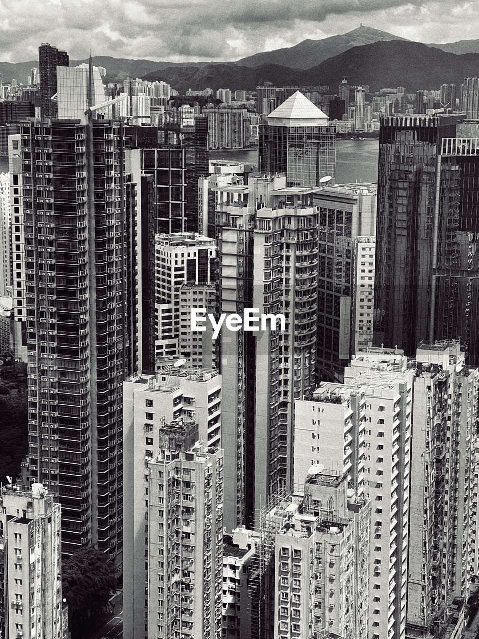 Aerial view of buildings in city of hong kong from quarry bay. 