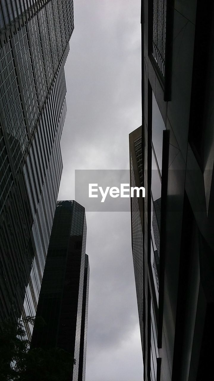 Low angle view of modern building against sky