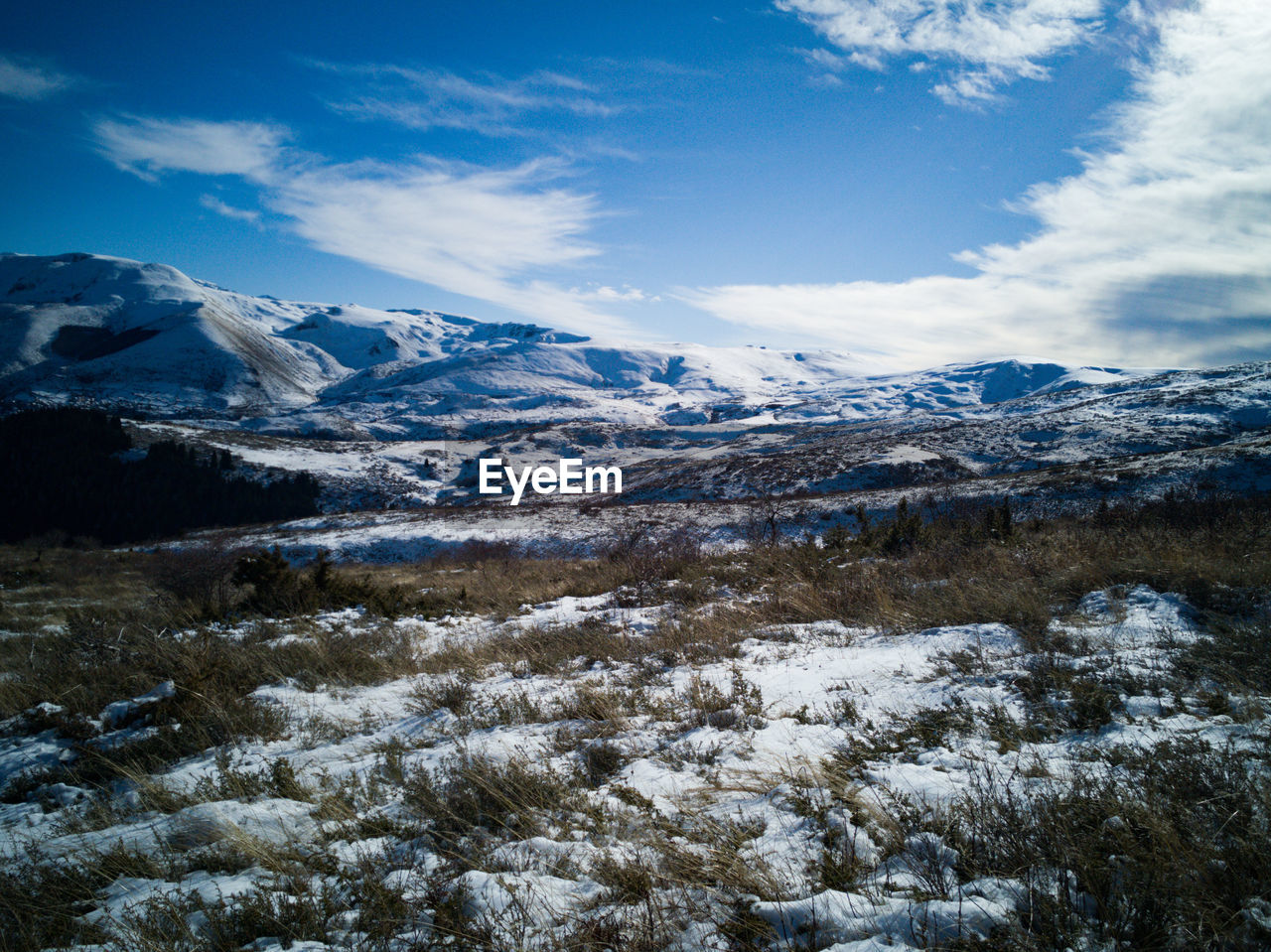 The beautiful share mountains under the blue sky