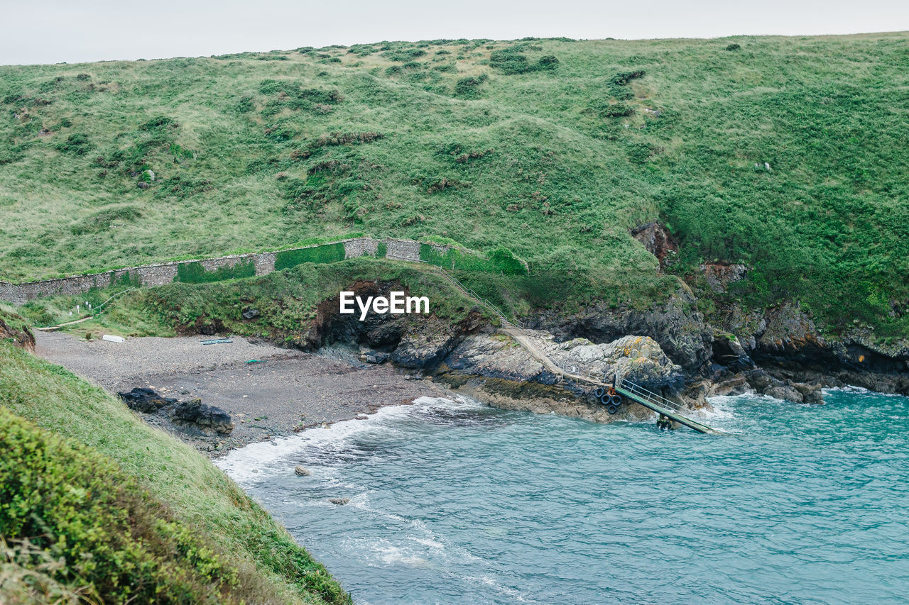 High angle view of sea shore