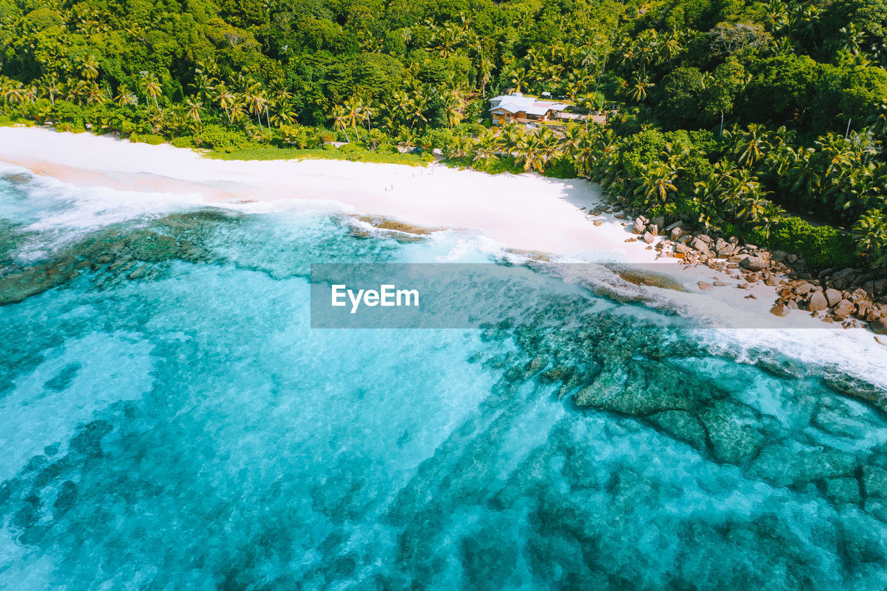 High angle view of beach