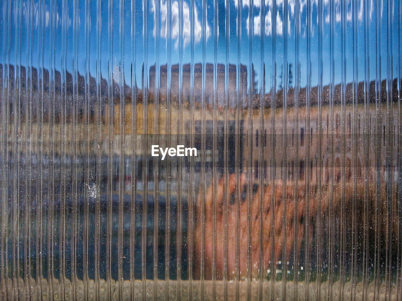 Full frame shot of patterned glass window