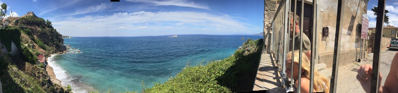 PANORAMIC SHOT OF BEACH AGAINST SKY