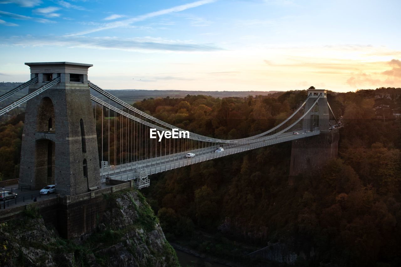 Bridge against sky during sunset