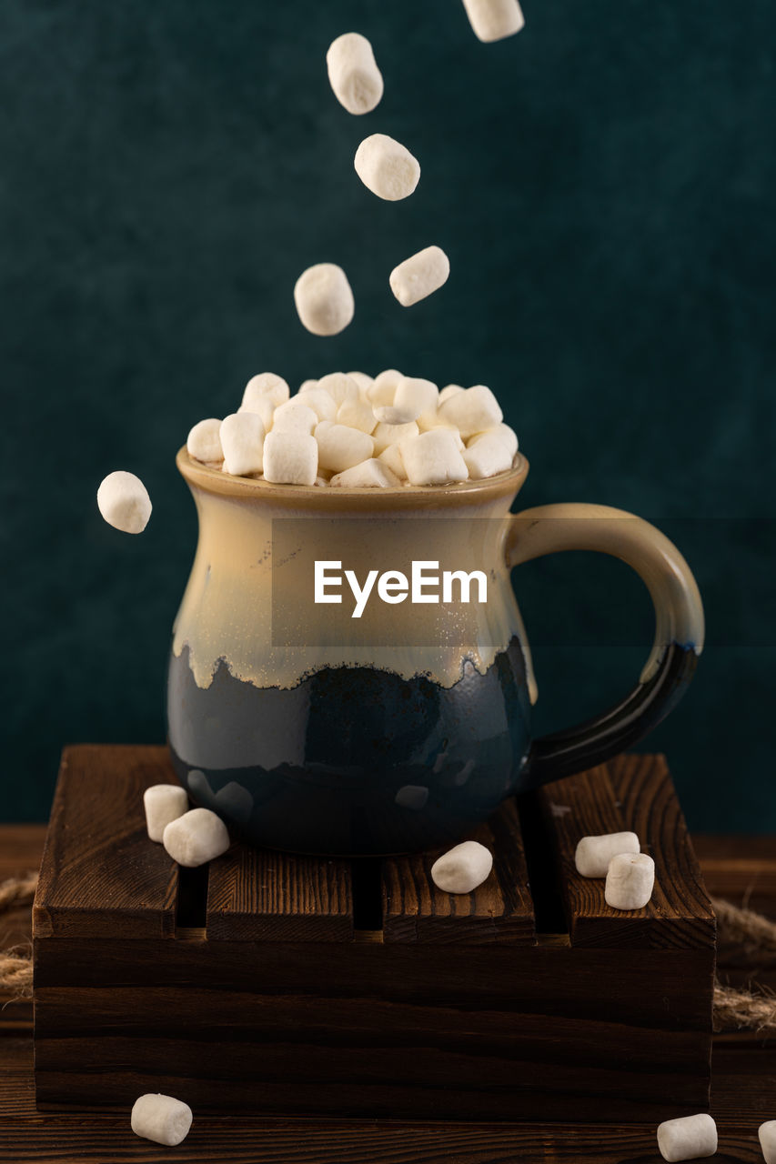 Close-up of hot chocolate on table