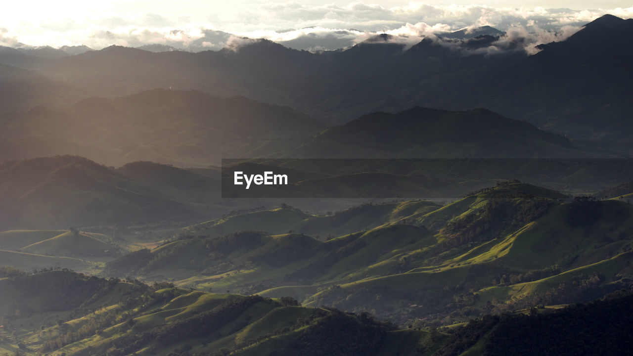 Scenic view of mountains against sky