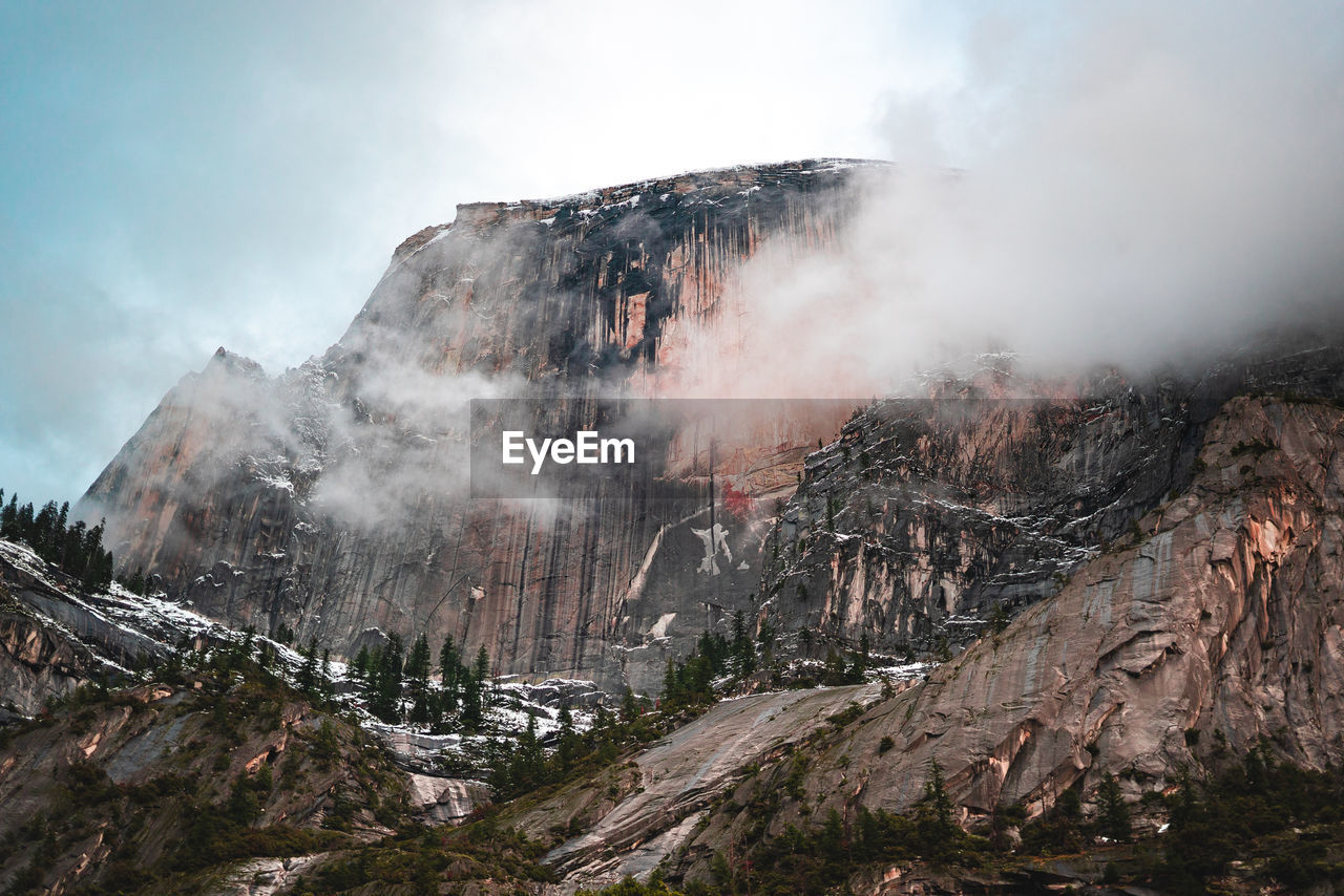 Panoramic view of rocky mountains against sky