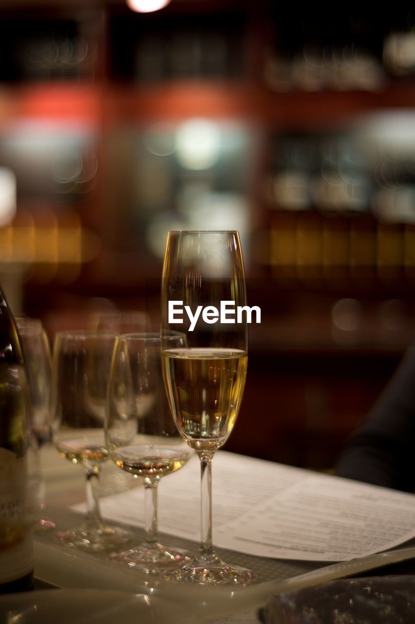 Champagne served in a bar