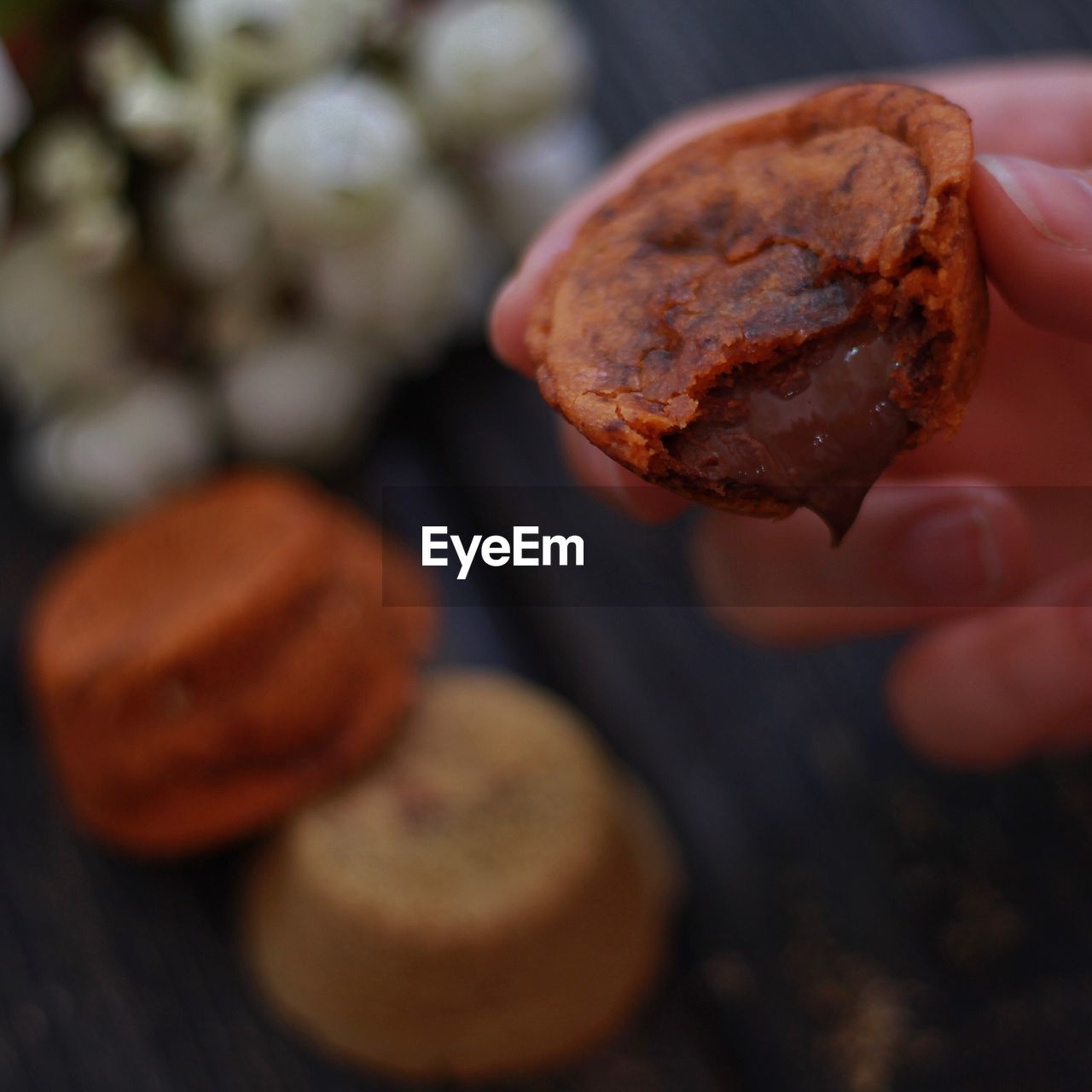 Close-up of hand holding food