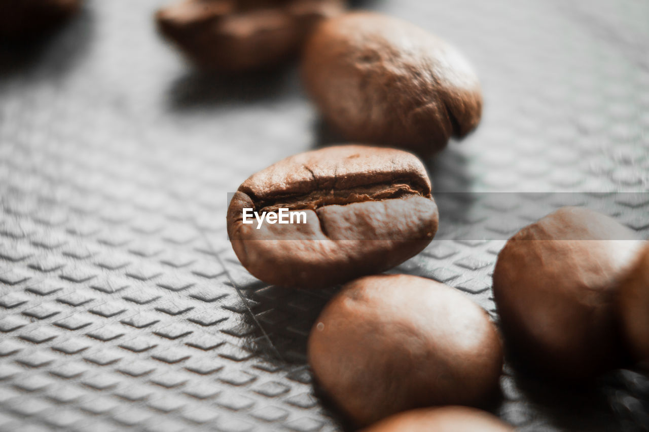 Macro close up of coffee bean in studio 