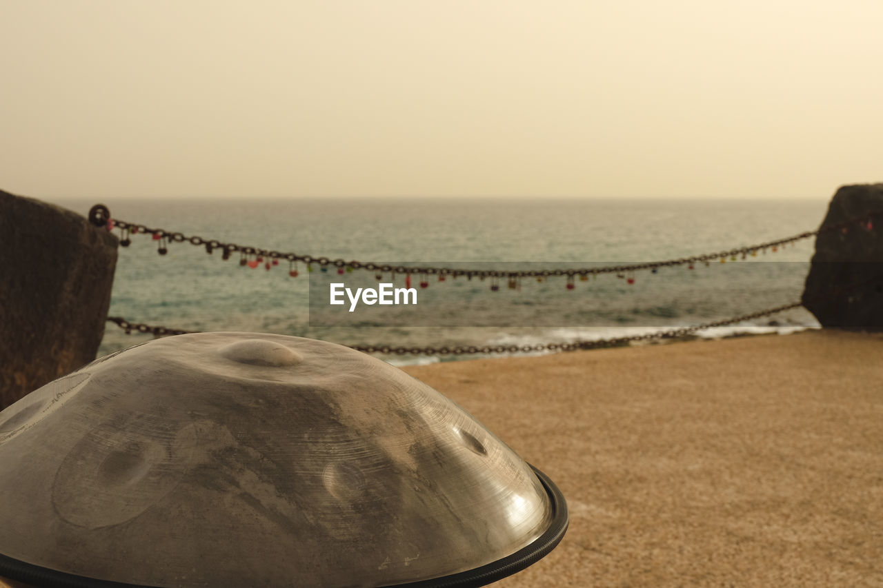 CLOSE-UP OF SEA AGAINST CLEAR SKY