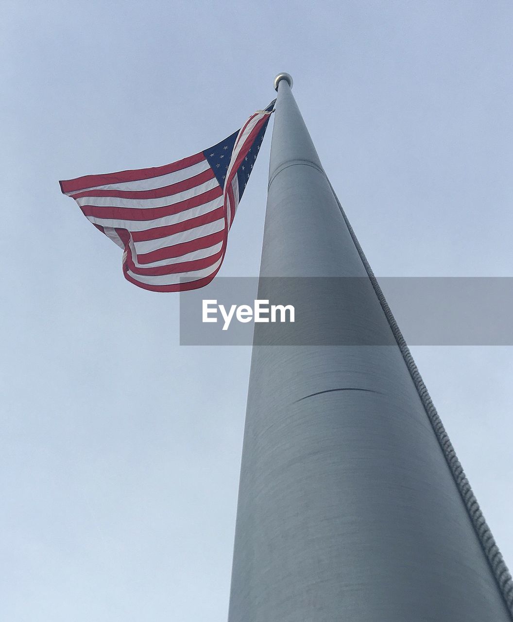 Low angle view of american flag