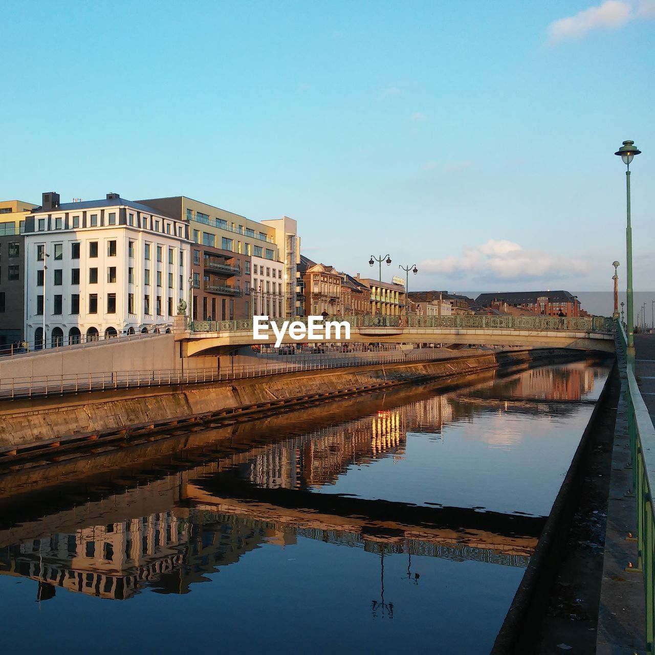 Reflection of buildings in water