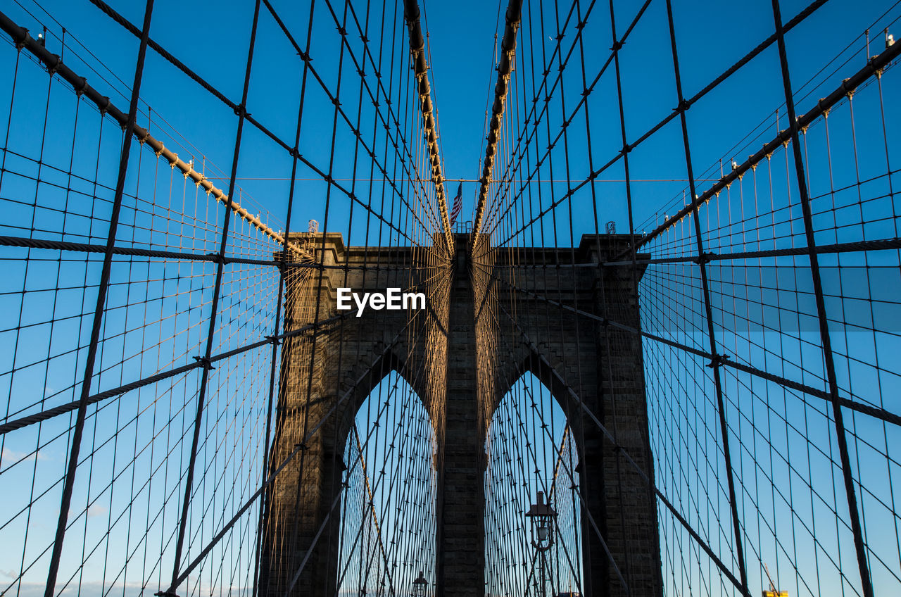 Low angle view of suspension bridge