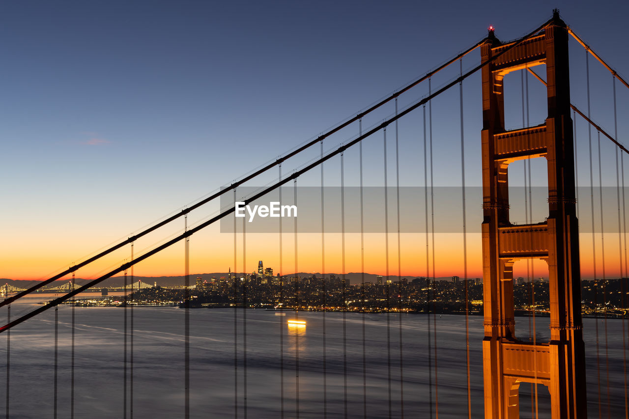 Golden gate bridge just before sunrise