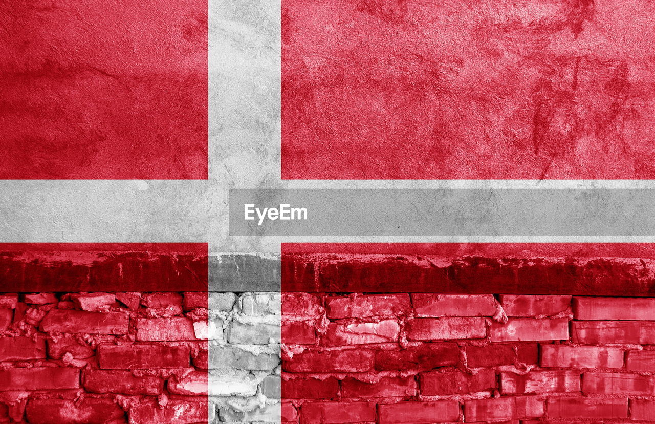 Flag painted on the brick wall