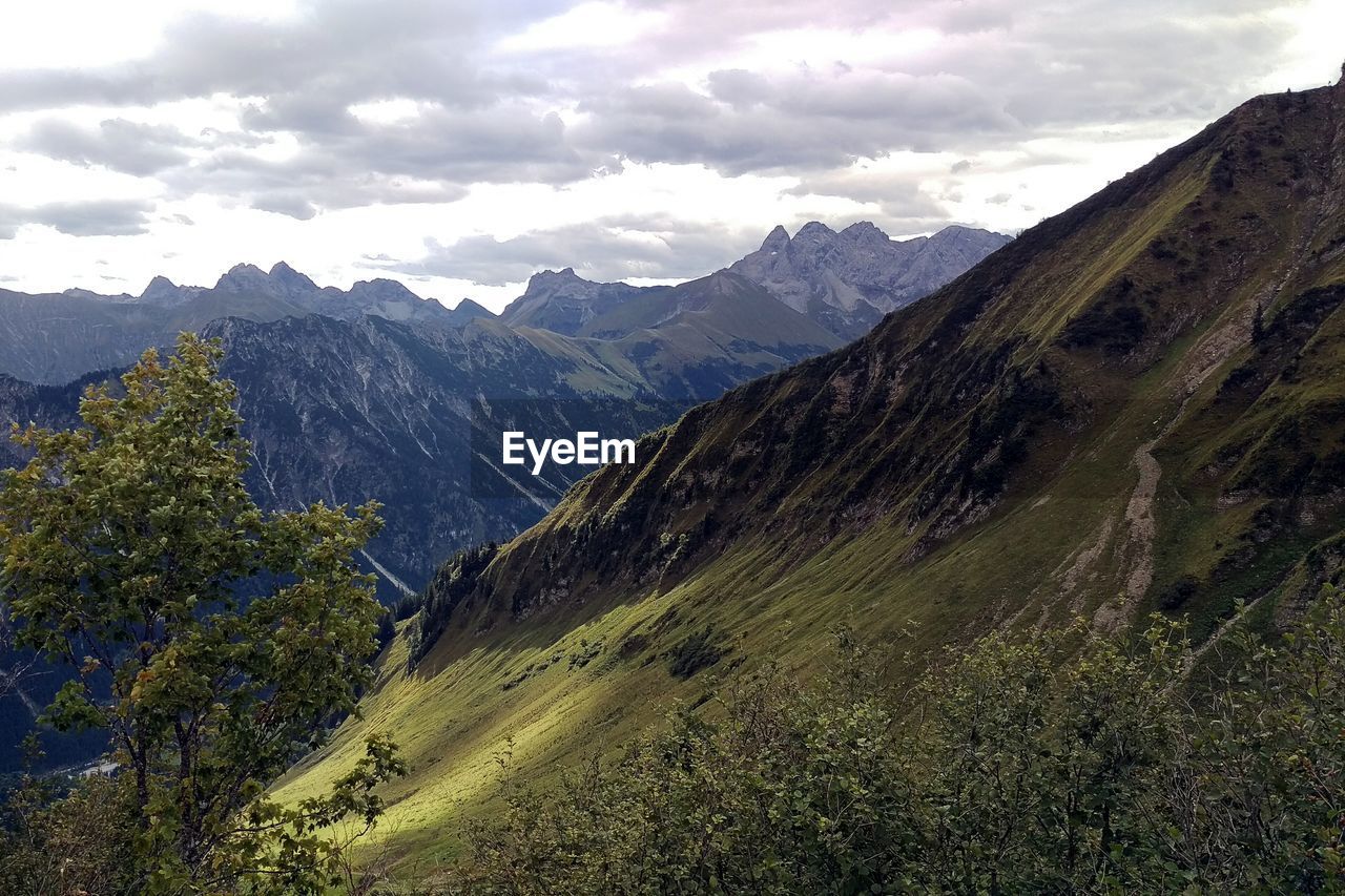 Scenic view of mountains against sky