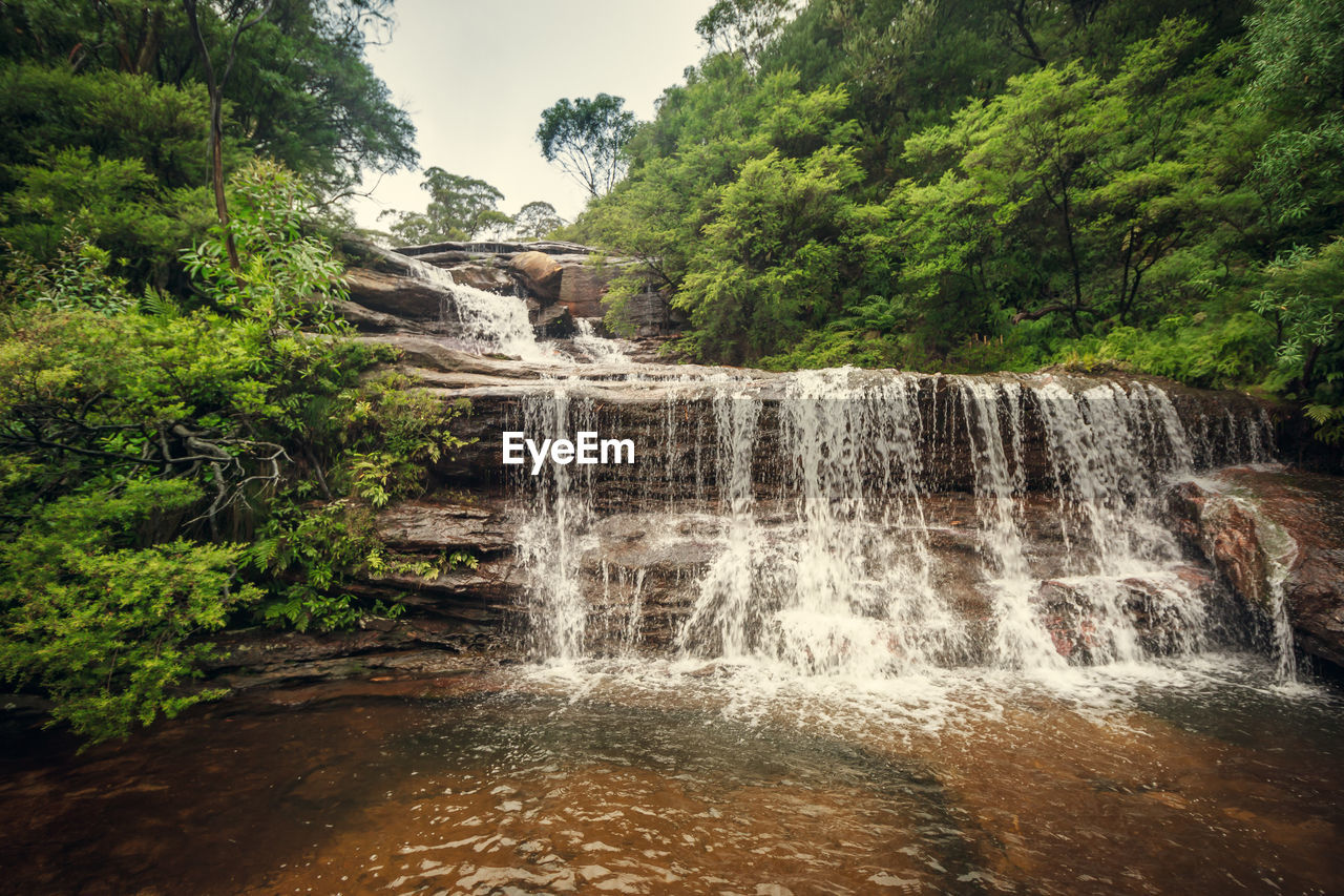 Scenic view of waterfall