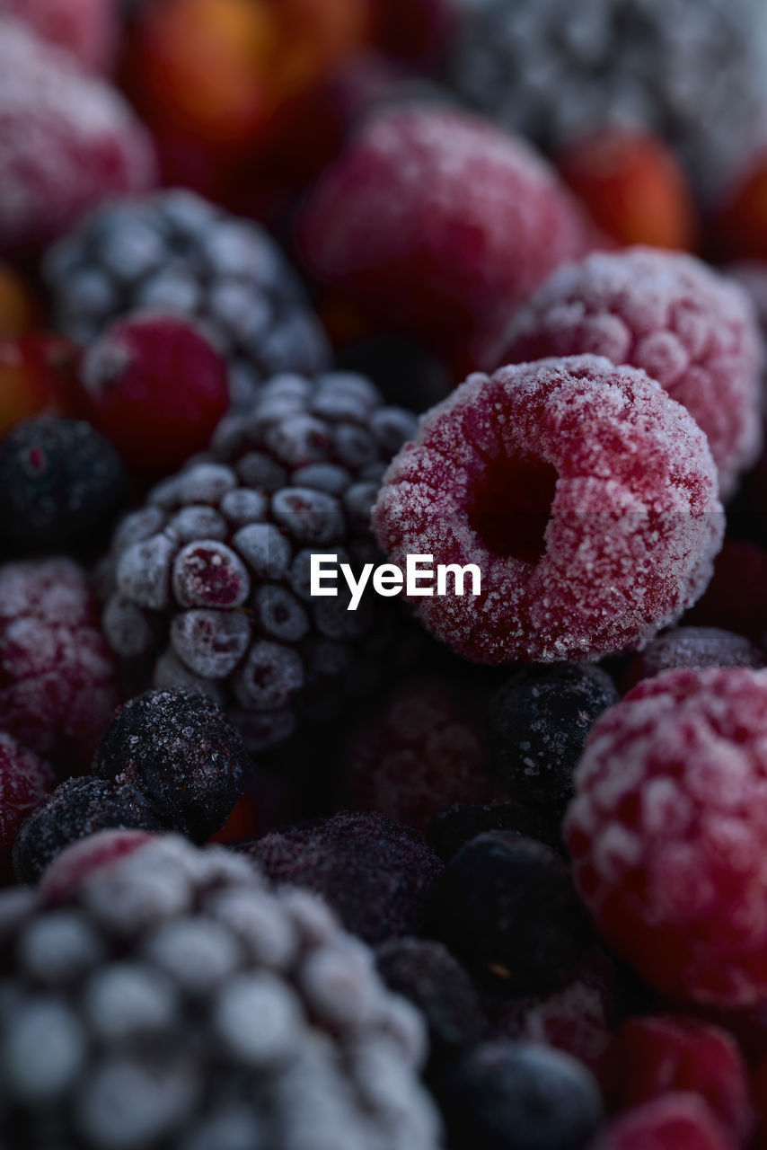 Frozen berries, full frame