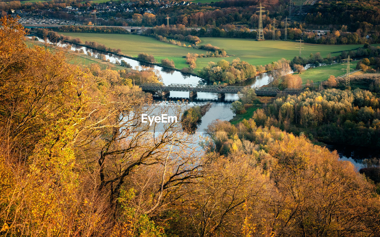 Scenic view of lake during autumn