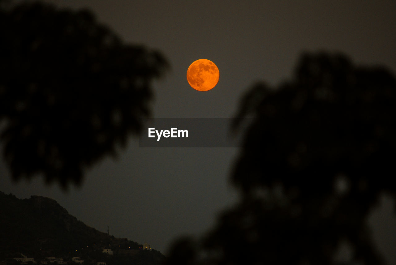 Red full moon on positano 