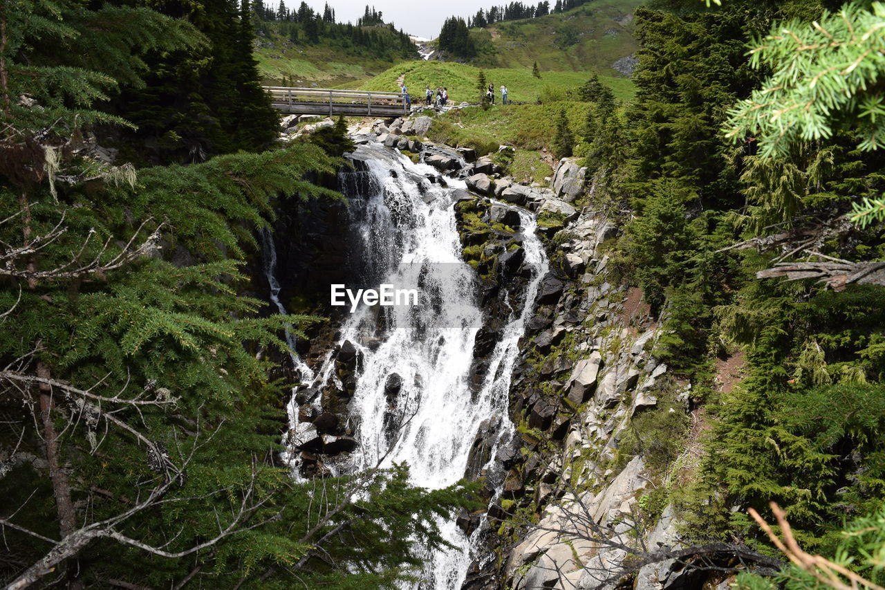 high angle view of waterfall