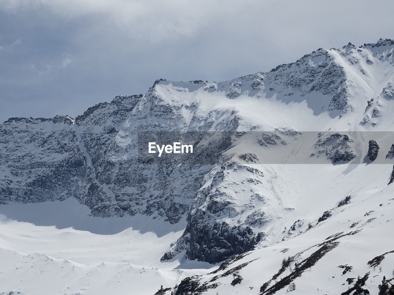 Snow covered mountains against sky