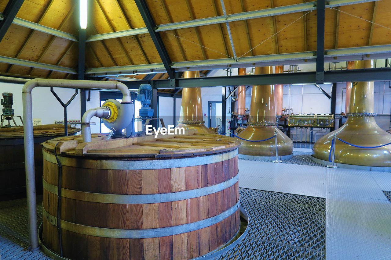 HIGH ANGLE VIEW OF BEER IN INDUSTRY