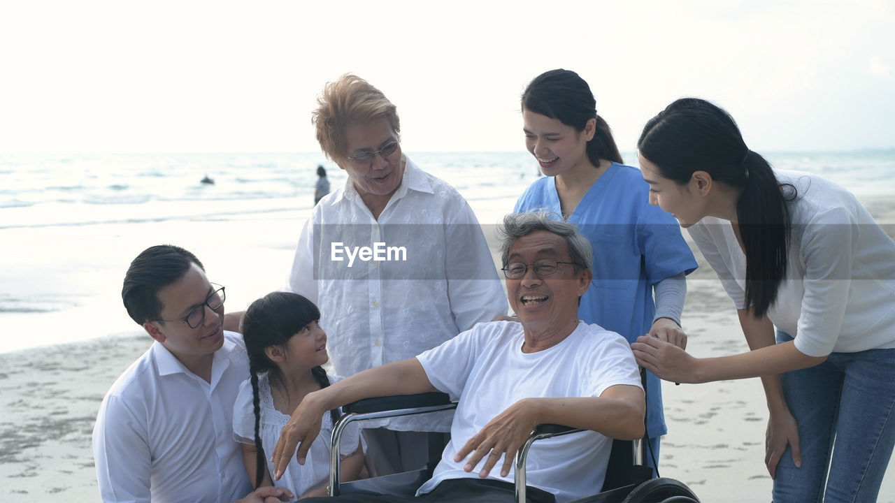 Group of people on beach