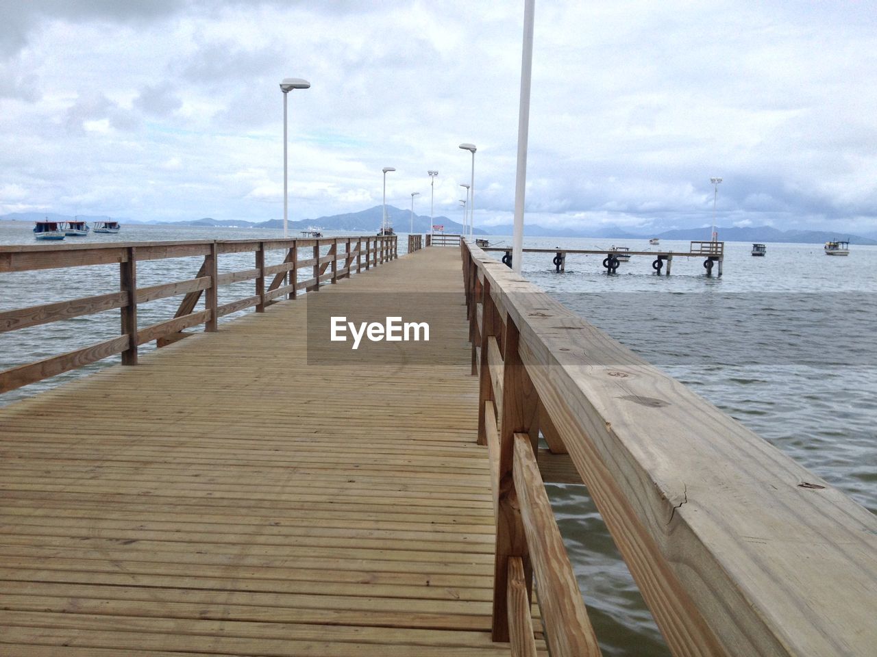 View of pier on sea