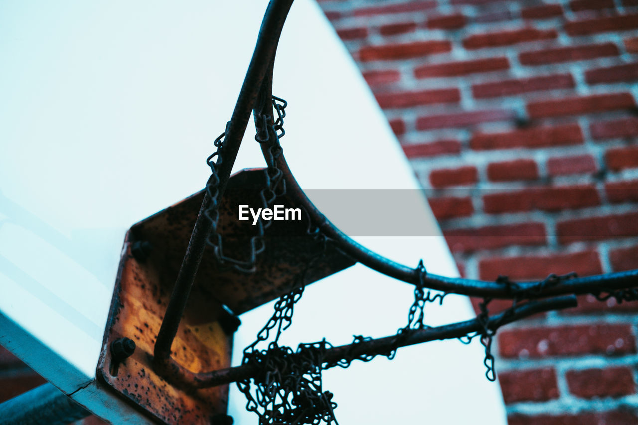 Low angle view of basket ball hoop