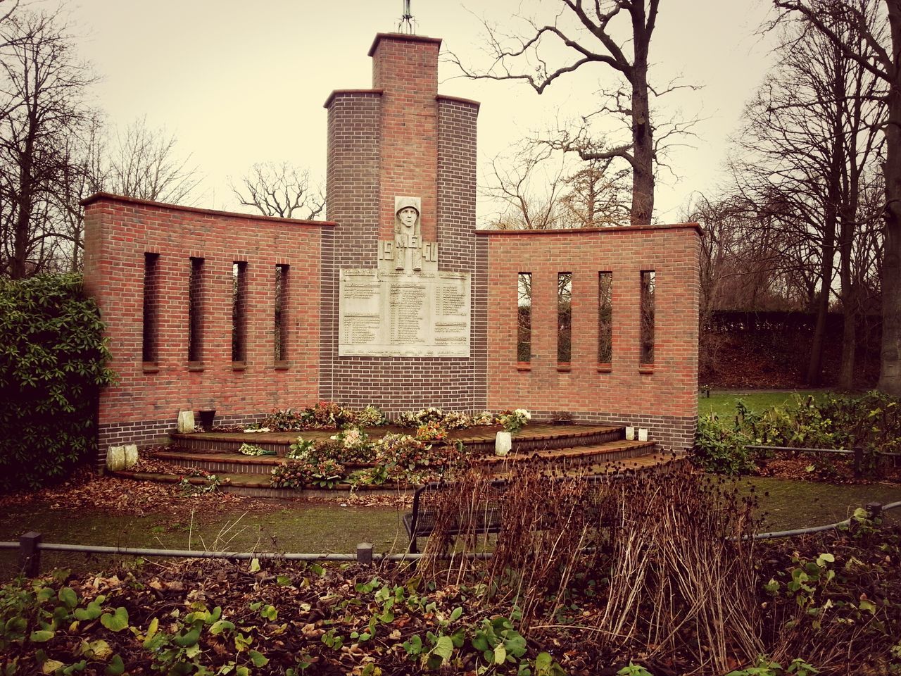 View of memorial in park