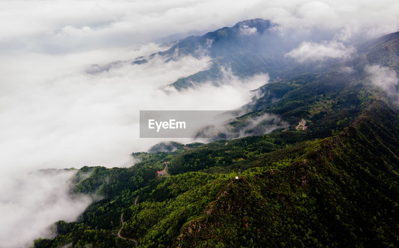 Scenic view of mountains against sky