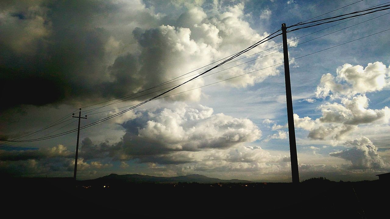 LOW ANGLE VIEW OF POWER LINES AGAINST SKY