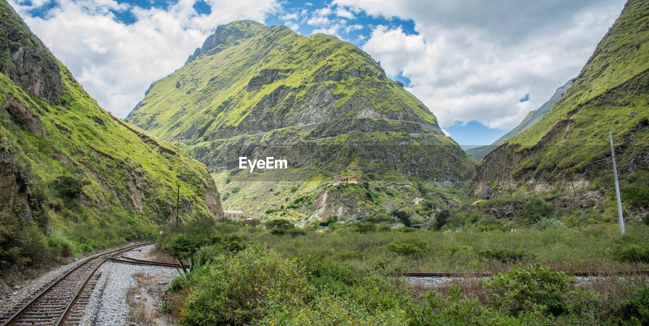 Panoramic view of railroad in devil's nose