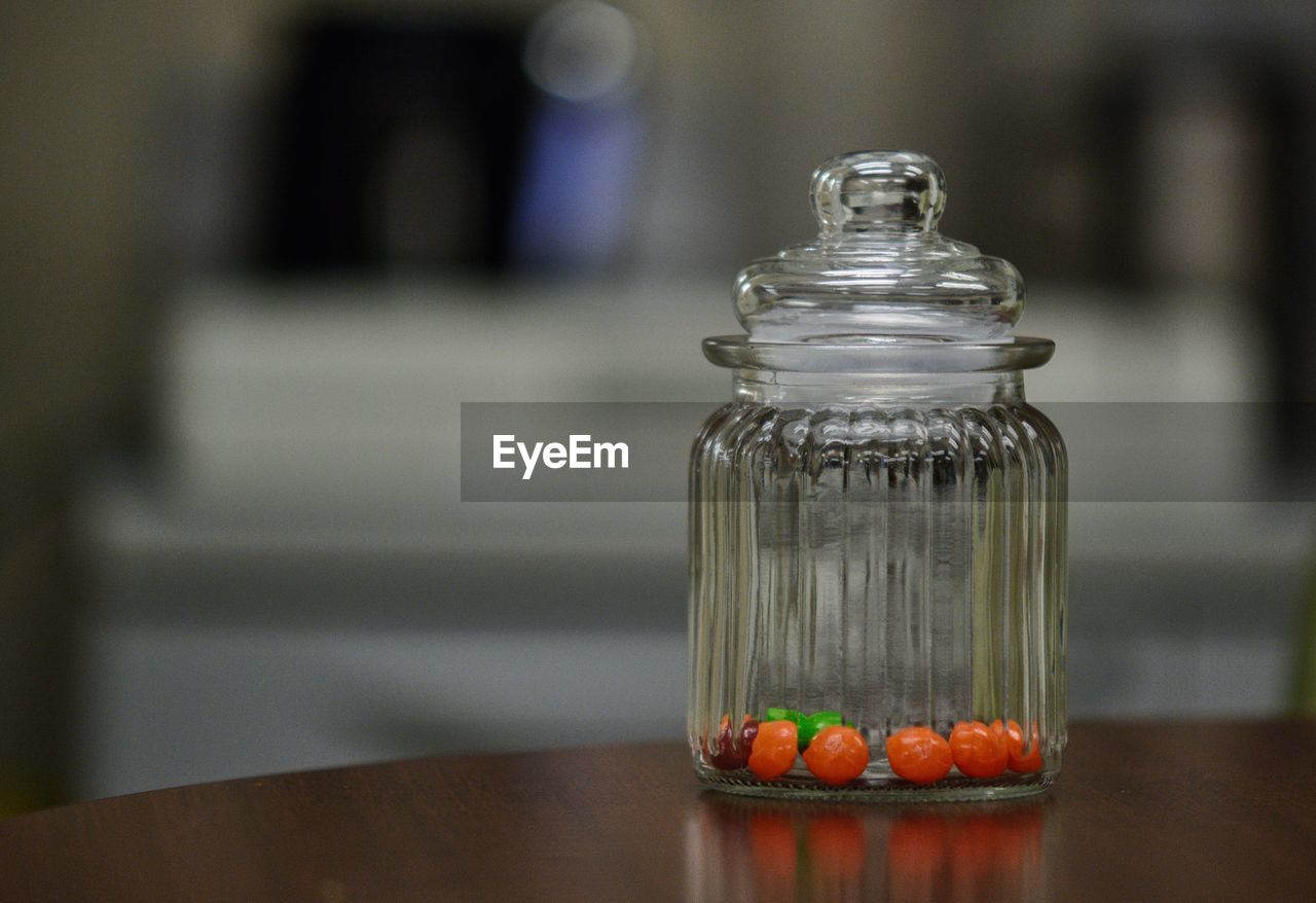 CLOSE-UP OF JAR OF JUICE