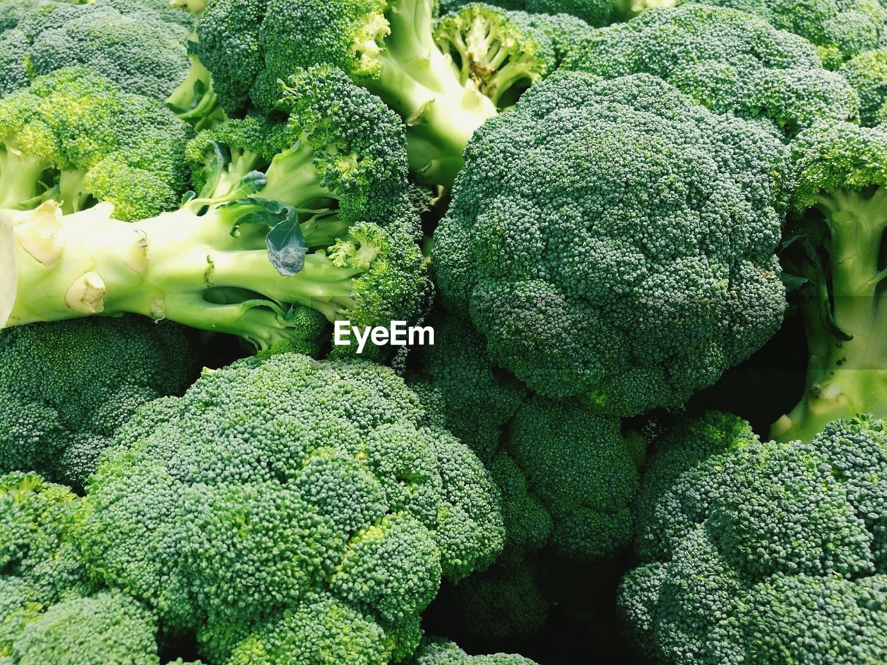 Full frame shot of broccoli for sale at market