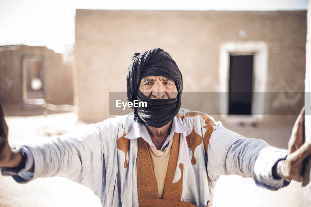 Portrait of a senior man in smara refugee camp, tindouf, algeria