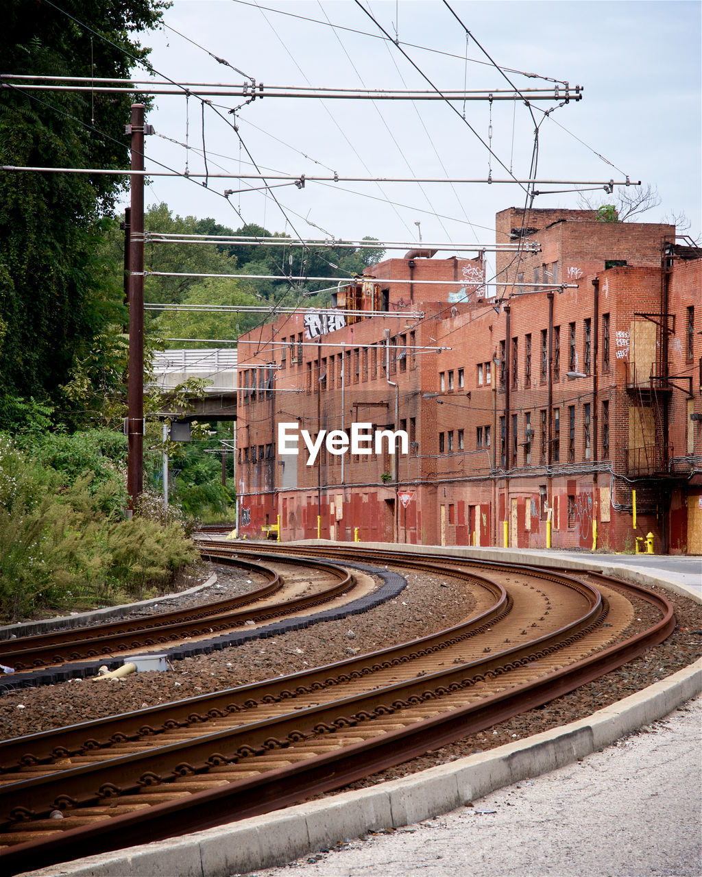 Railroad tracks against sky