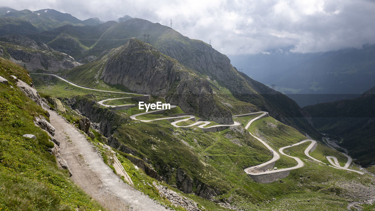 Tremola road, ancien road, gotthard pass, switzerland