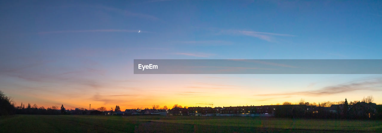 SILHOUETTE LANDSCAPE AGAINST SKY DURING SUNSET