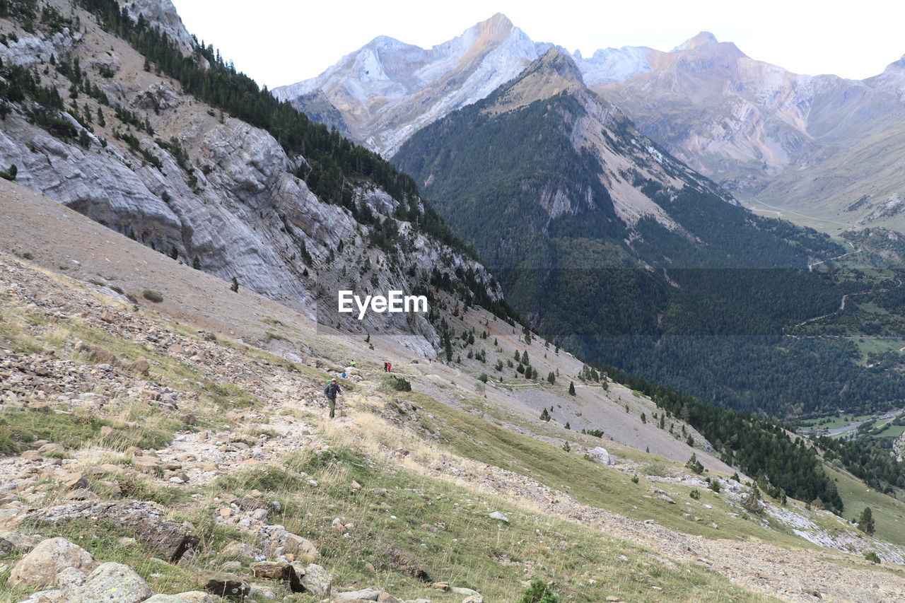 SCENIC VIEW OF MOUNTAINS AGAINST CLEAR SKY