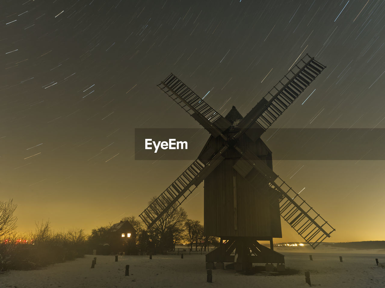 TRADITIONAL WINDMILL AT NIGHT