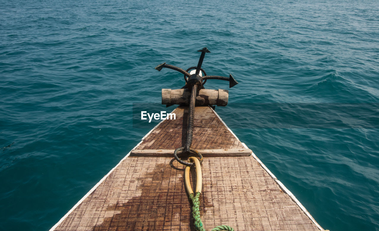 Cropped image of boat in sea