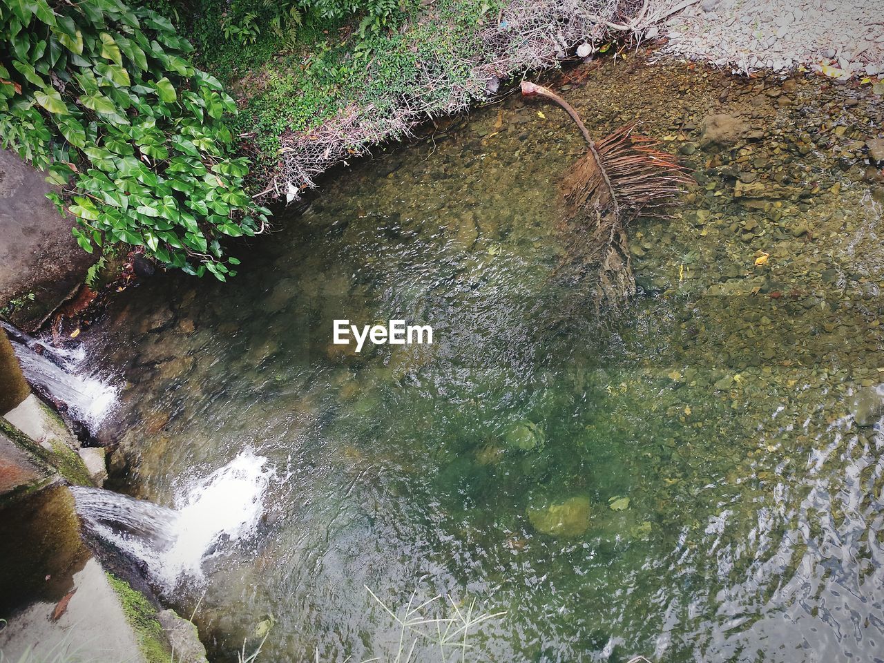 High angle view of stream